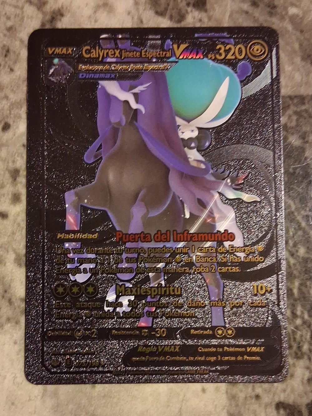 Calyrex VMAX Holofoil Trading Card - Purple Teal